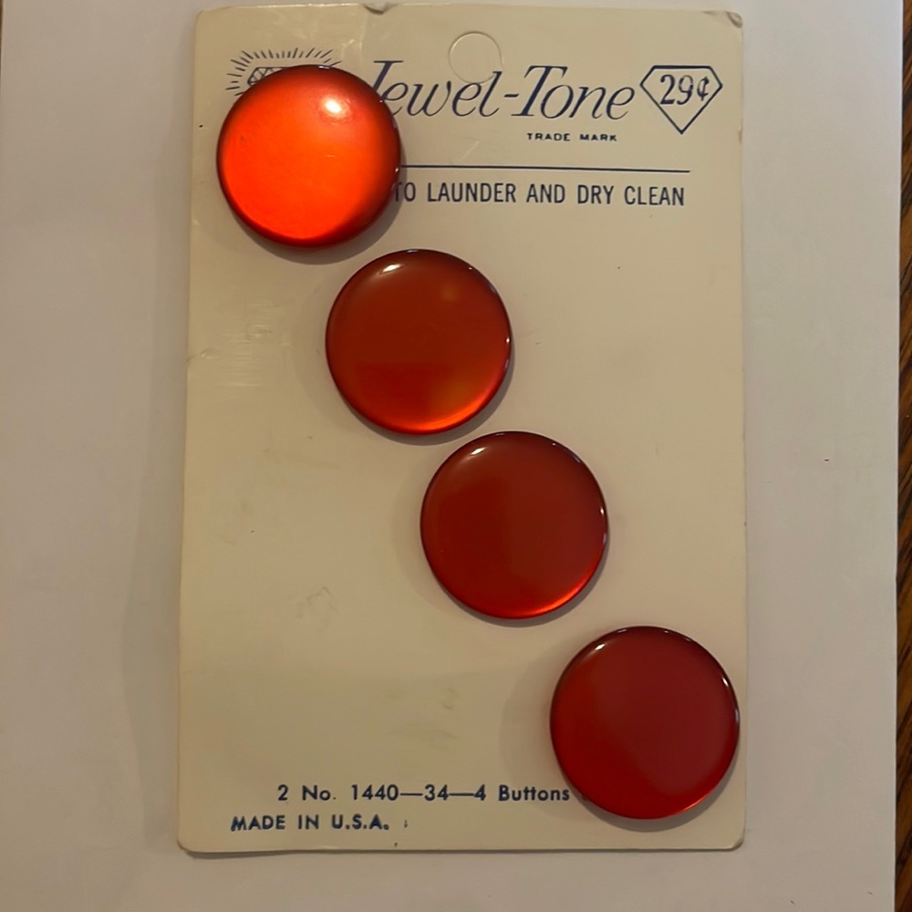 Vintage Jewel Tone Red Buttons